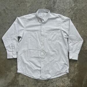 Tulane Performa Fabric Shirt Mens XL 17-17.5 Blue White Pinstripe Button Down